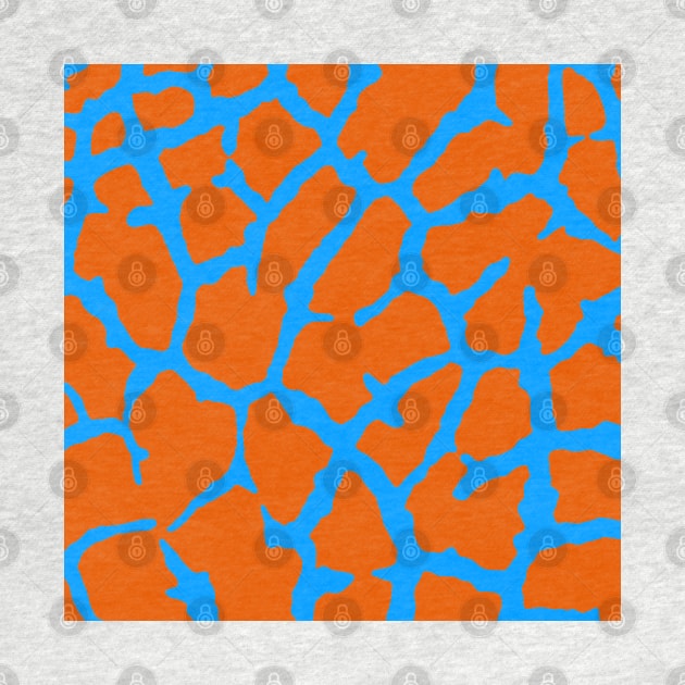 Giraffe Print Orange Cyan by BlakCircleGirl